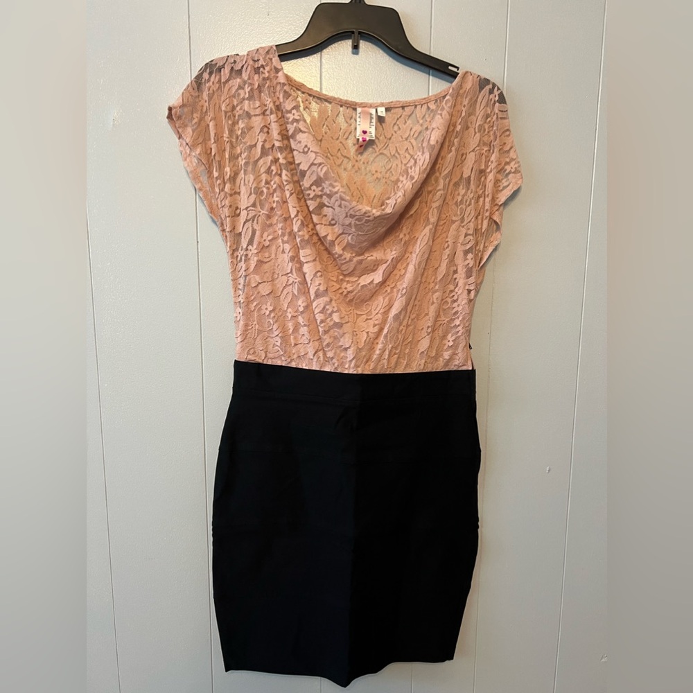 Three Hearts Dusty Pink lace dress